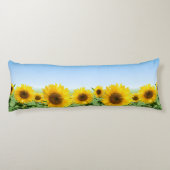 Mooie zonnebloemen op Sky Blue Body Pillow Lichaamskussen (Achterkant)