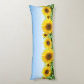 Mooie zonnebloemen op Sky Blue Body Pillow Lichaamskussen (Achterkant (Verticaal))