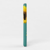 Mooie zonnebloemen op turquoise Case-Mate iPhone case (Achterkant/rechts)