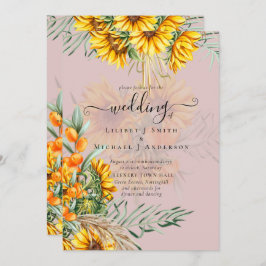 Mooie Zonnebloemen Pampas Gras Bruiloft