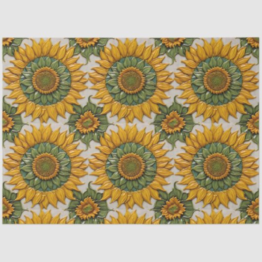 Mooie Zonnebloemen Populair Collectie Tissuepapier (Voorkant)