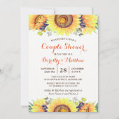 Mooie zonnebloemen Rustic Wedding Couple Shower Kaart (Voorkant)
