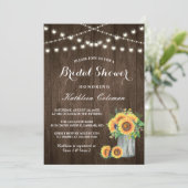 Mooie zonnebloemen Rustisch Vrijgezellenfeest Kaart (Staand voorkant)