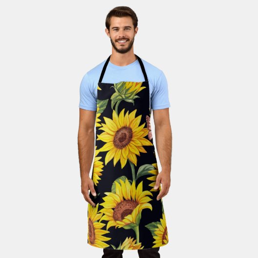 Mooie zonnebloemen schort (Gedragen)