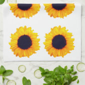 Mooie Zonnebloemen Sinaasappel Zwart Geel 4Nina Theedoek (Gevouwen)