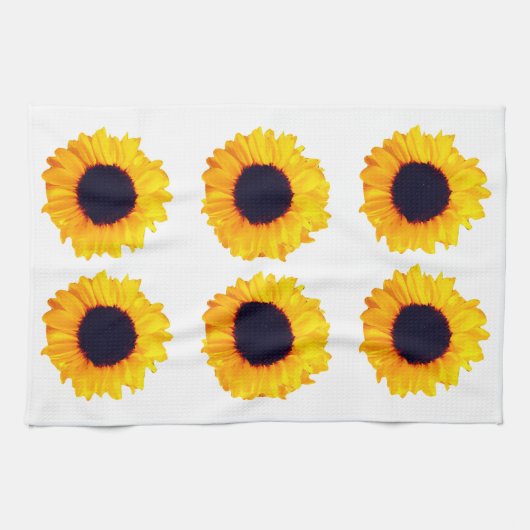 Mooie Zonnebloemen Sinaasappel Zwart Geel 4Nina Theedoek (Horizontaal)