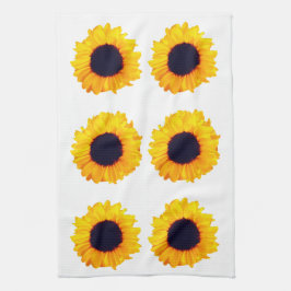 Mooie Zonnebloemen Sinaasappel Zwart Geel 4Nina Theedoek