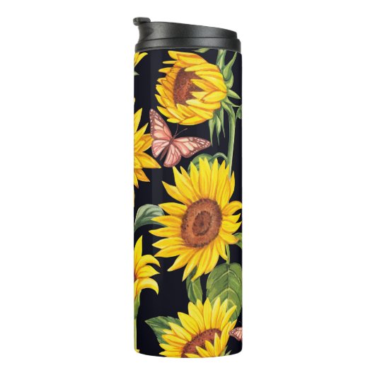 Mooie zonnebloemen thermosbeker (Geroteerd rechts)