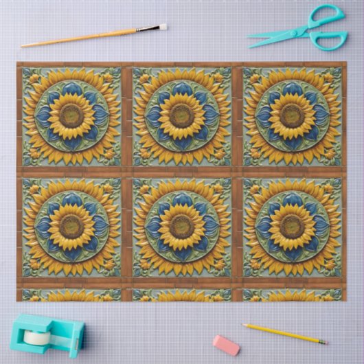 Mooie Zonnebloemen Trendy Collectie Tissuepapier (Craft)