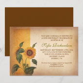 Mooie Zonnebloemen Verjaardagsuitnodigingen Kaart (Voorkant / Achterkant)