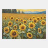 Mooie Zonnebloemen Zomer Verjaardag Giftwrap 3 Inpakpapier Vel (Voorkant 3)