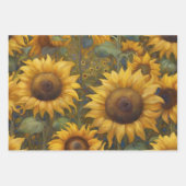 Mooie Zonnebloemen Zomer Verjaardag Giftwrap 3 Inpakpapier Vel (Voorkant 2)