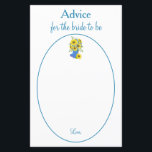 Mooie Zonnebloemenbruid om advies te geven<br><div class="desc">Deze bruid to be advieskaarten hebben een  blauw-gele zonnebloemenillustratie en een prachtige blauwe tekst in een blauw-wit cirkelvormig lijst. Gebruik de sjablonen voor gemakkelijk aan te passen. Bestel er vandaag nog een! Uitnodiging Ontwerp: WeddingsbyRhoadie Floral artwork: AMBillustrations http://www.etsy.com/shop/AMBillustrations/</div>