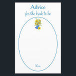 Mooie Zonnebloemenbruid om advies te geven<br><div class="desc">Deze bruid to be advieskaarten hebben een  blauw-gele zonnebloemenillustratie en een prachtige blauwe tekst in een blauw-wit cirkelvormig lijst. Gebruik de sjablonen voor gemakkelijk aan te passen. Bestel er vandaag nog een! Uitnodiging Ontwerp: WeddingsbyRhoadie Floral artwork: AMBillustrations http://www.etsy.com/shop/AMBillustrations/</div>