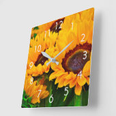 Mooie Zonnebloempenklok Vierkante Klok (Hoek)