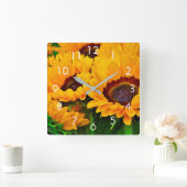 Mooie Zonnebloempenklok Vierkante Klok (Huis)