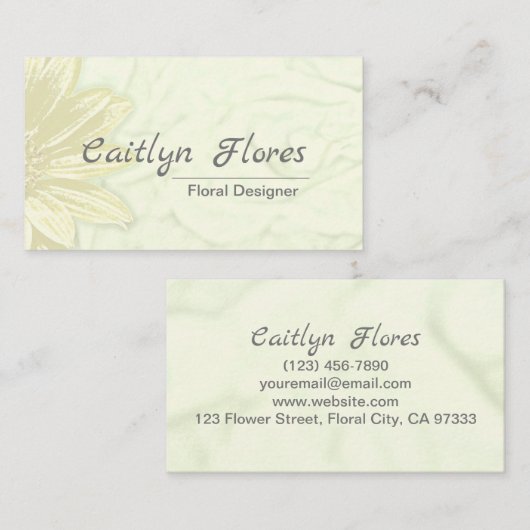 Mooie zonnebloempitten visitekaartje (Voorkant / Achterkant)