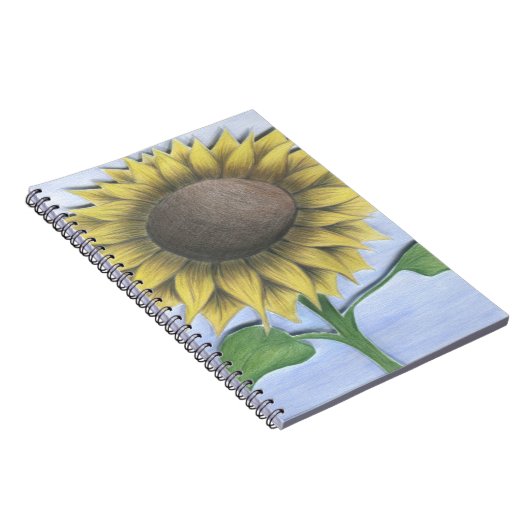 Mooie zonnebloemptekening notitieboek (Rechterzijde)