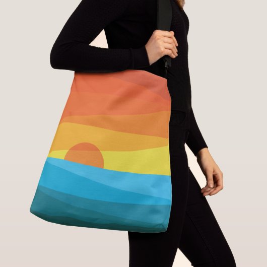 Mooie zonnebrand en Zee golven Crossbody Tas (Dichtbij)