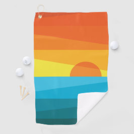Mooie zonnebrand en Zee golven Golfhanddoek