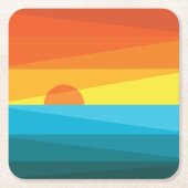 Mooie zonnebrand en Zee golven Kartonnen Onderzetters (Voorkant)