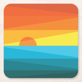 Mooie zonnebrand en Zee golven Kartonnen Onderzetters