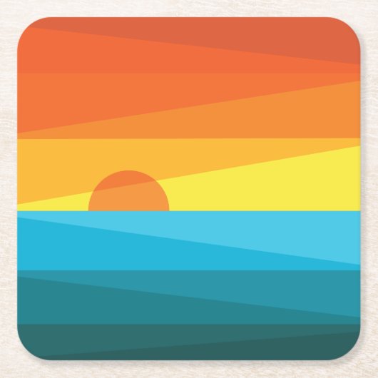 Mooie zonnebrand en Zee golven Kartonnen Onderzetters (Voorkant)