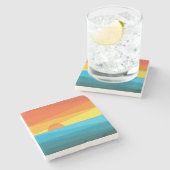 Mooie zonnebrand en Zee golven Stenen Onderzetter (Zijkant)