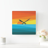 Mooie zonnebrand en Zee golven Vierkante Klok (Huis)