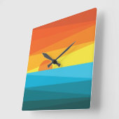 Mooie zonnebrand en Zee golven Vierkante Klok (Hoek)