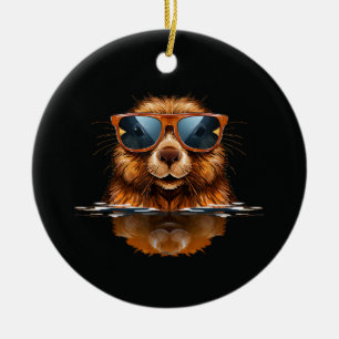 Mooie Zonnebril Dieren voor Bevers Kostuum Jongens Keramisch Ornament