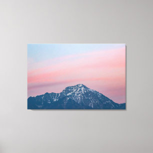 Mooie zonnehemel boven berg Storžič, Slove Canvas Afdruk