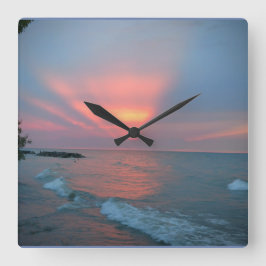 Mooie zonneklok vierkante klok