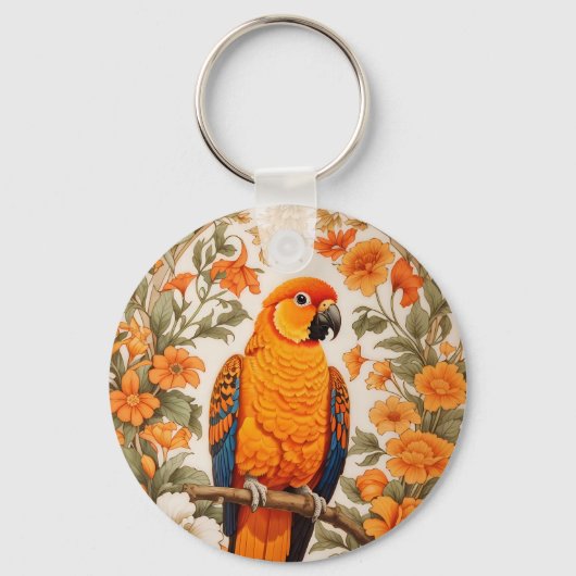 Mooie Zonnekonkoer van William Morris Geïnspireerd Sleutelhanger (Voorkant)