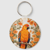 Mooie Zonnekonkoer van William Morris Geïnspireerd Sleutelhanger (Achterkant)