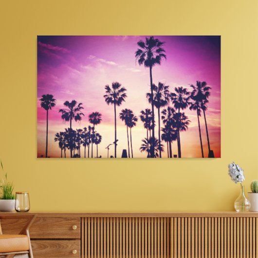 Mooie zonnepalmbuisdop canvas afdruk (Insitu (Woonkamer))