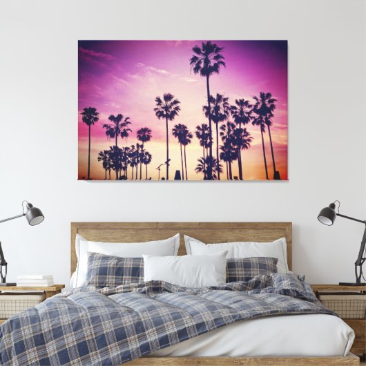 Mooie zonnepalmbuisdop canvas afdruk (Insitu (Slaapkamer))