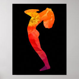 Mooie zonnestraling in het Oranje en rood | Yoga Poster