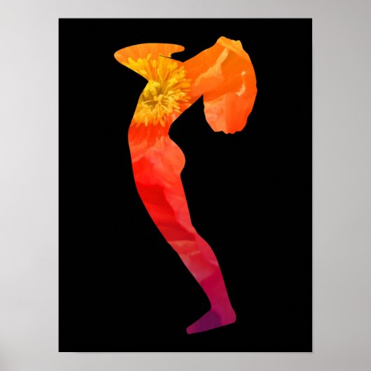 Mooie zonnestraling in het Oranje en rood | Yoga Poster (Voorkant)