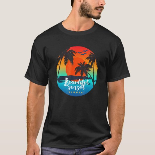 Mooie zonnezomerkool bloemen t-shirt (Voorkant)