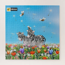 Mooie zonnige dag voor schattige zebra's die op we