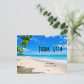 Mooie zonnige tropische strand foto dank u briefkaart (Staand voorkant)