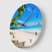 Mooie zonnige tropische strand foto grote klok (Hoek)