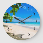 Mooie zonnige tropische strand foto grote klok (Voorkant)