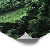 Mooie zonsondergang achter groene velden poster (Hoek)