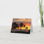Mooie zonsondergang bij het strand bedankkaart (Voorkant)