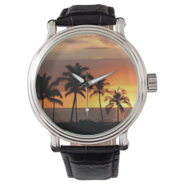 Mooie zonsondergang bij het strand horloge