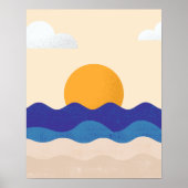 Mooie zonsondergang bij het verzachten poster (Voorkant)