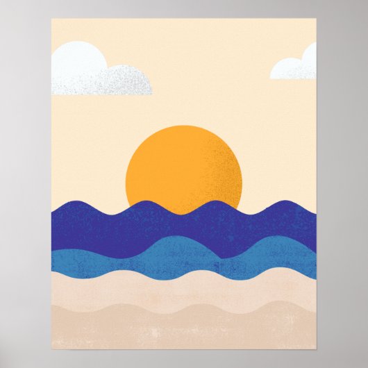 Mooie zonsondergang bij het verzachten poster (Voorkant)