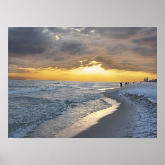 Mooie zonsondergang bij Pensacola Beach, Florida Poster (Voorkant)